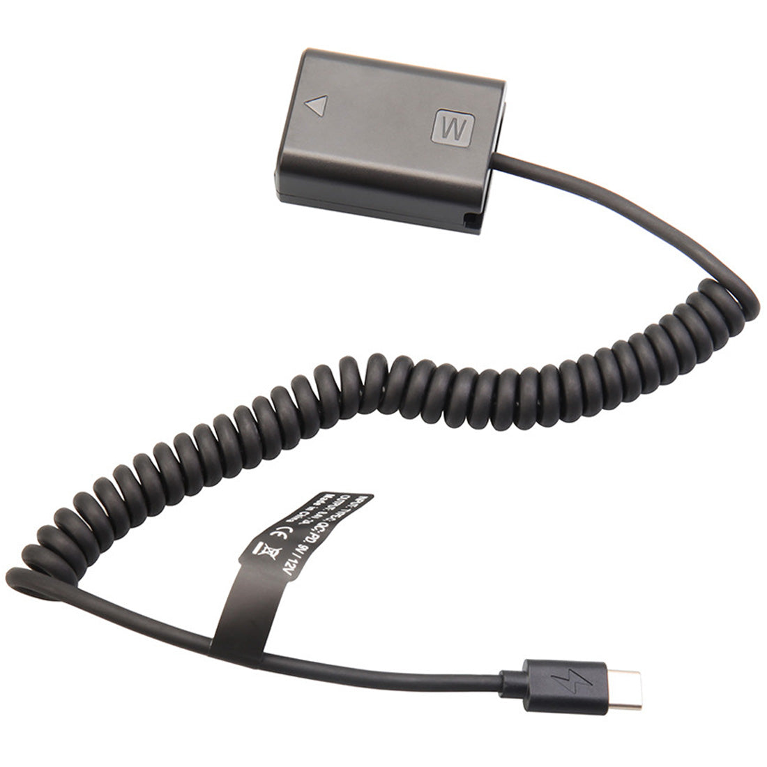 Topcine NP-FW50 Dummy Battery with USB-C(Type-C) PD Power Adapter Coiled Cable for Sony A7、A7R A7S A7M A7R2 A6500 A6400 A6300、A5100 A5000 A3000 ZV-E10 RX10 NEX3/5/7 A55Cameras  TOPCINE   