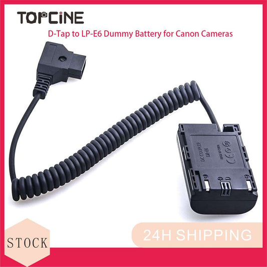 Topcine D-Tap Power Supply Cable LP-E6 Dummy Battery Compatible with Canon EOS 5DMark II 5DMark III 5DMark IV 6D 60D 6DMark II 7DMark II 70D 80D 90D 5DSR EOS R R5 R6 Cameras  TOPCINE   