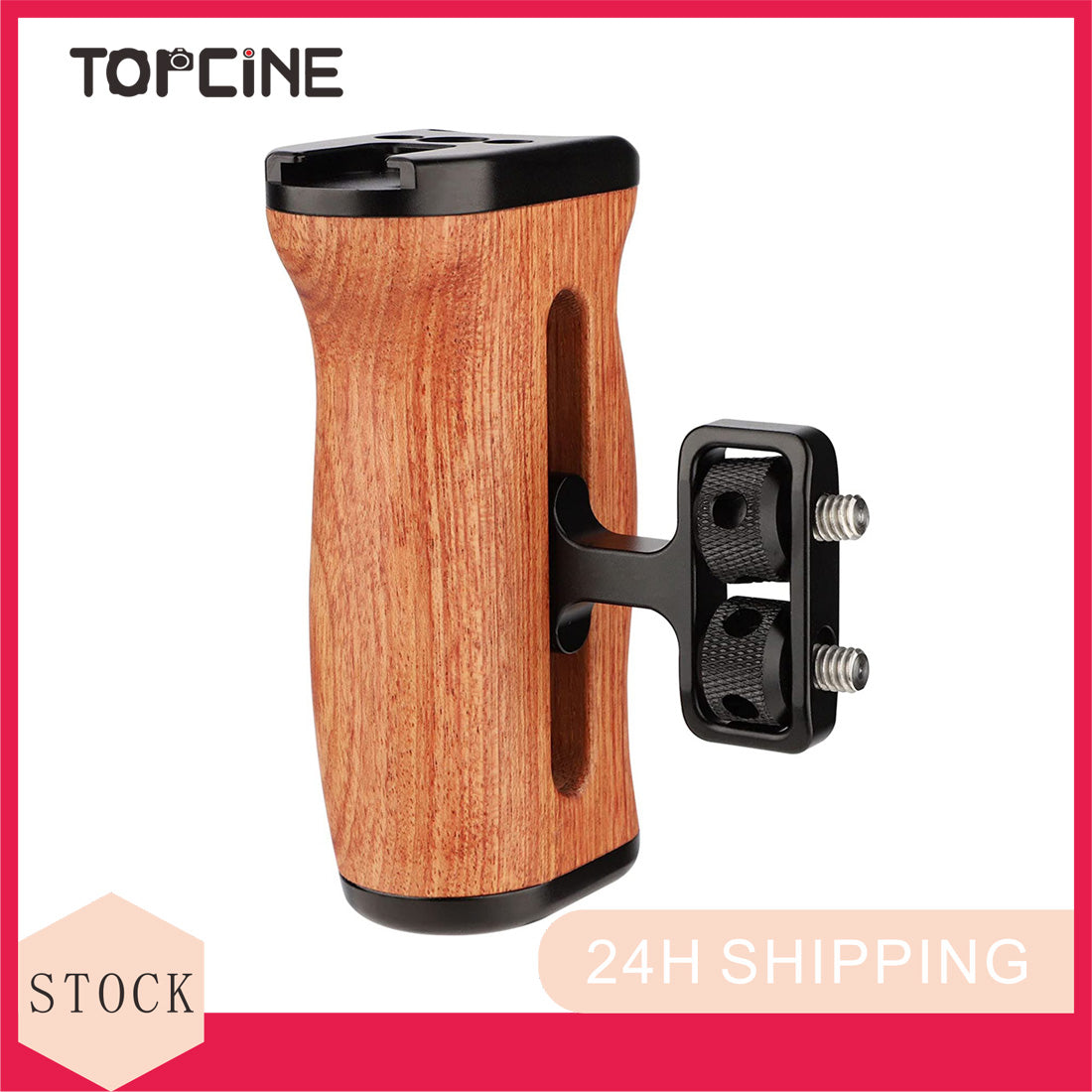 Universal Camera Cage Side Wooden Handle Compatible with DSLR Camera Cage,for Video Cage Rig Video-graphy Accessories Mobile Filming Hold Bracket handgrip TOPCINE   