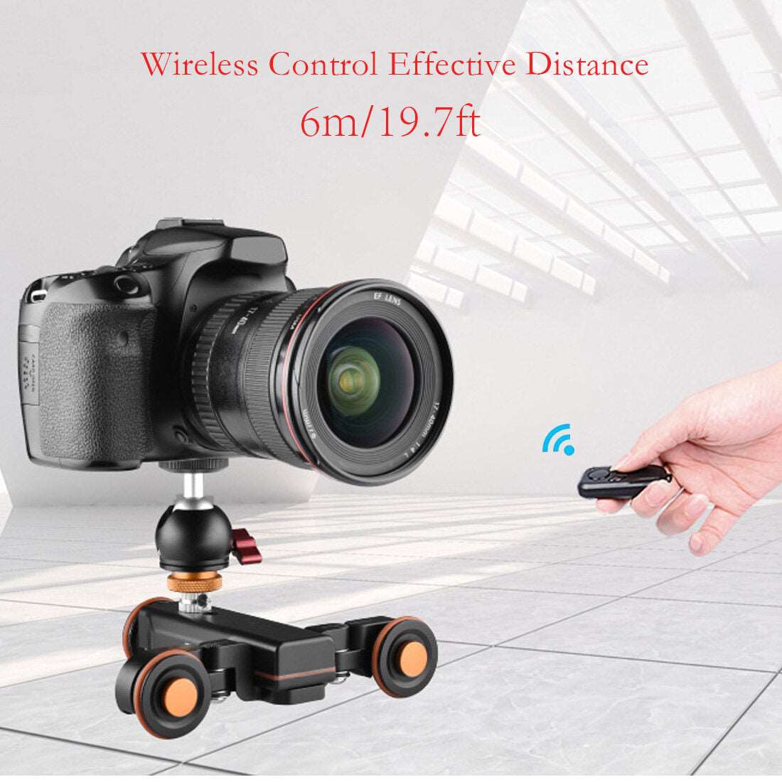 Topcine Camera Wireless Dolly,Motorized Electric Track Rail 24" Slider Dolly Car with Remote Control,Compatible with DSLR Camera, Camcorder, Gopro, iPhone, Android Smartphone camera dolly TOPCINE   