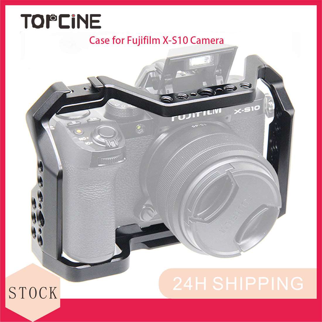 Topcine Camera Cage for Fujifilm X-S10,Fujifilm XS10 Camera Full Case with Cold  Shoe Mount on Top for Compact Microphone Video Light camera cage TOPCINE   