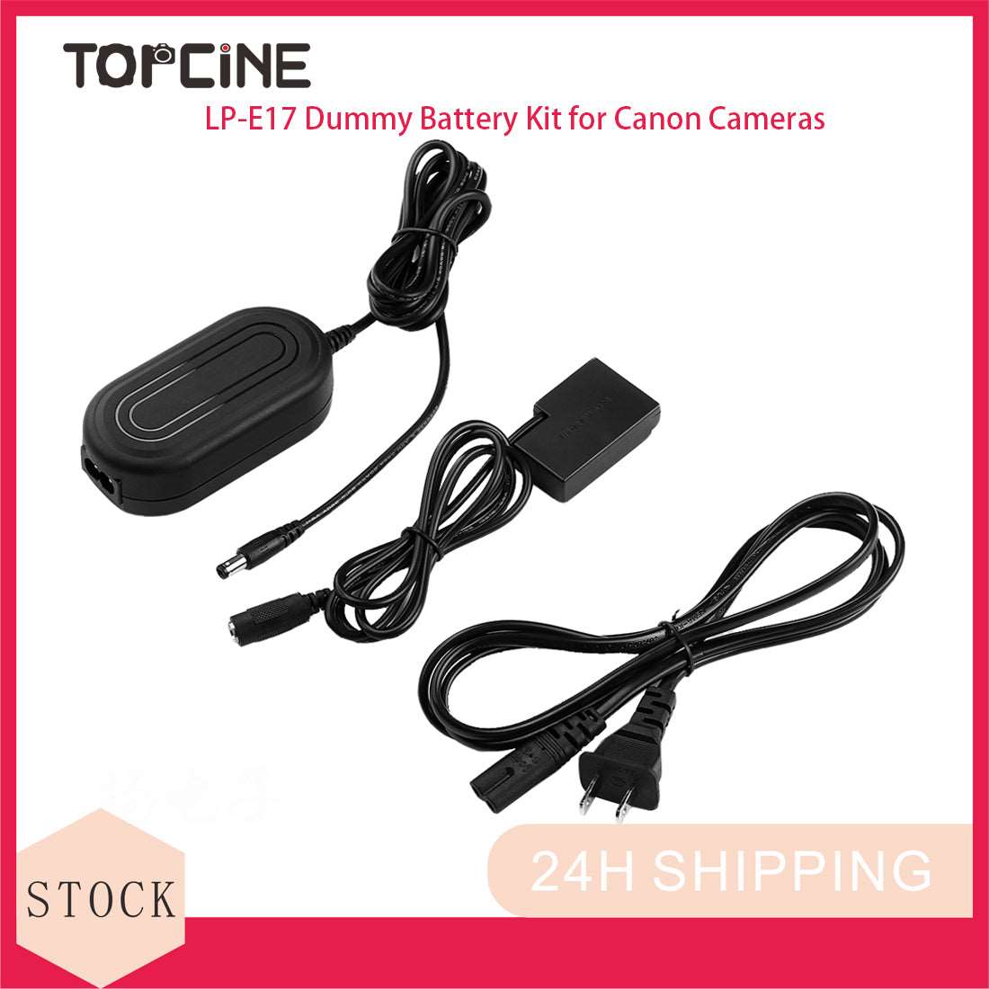 Topcine ACK-E18 AC Power Supply LP-E17 Dummy Battery DR-E18 DC Coupler for Canon EOS Canon   EOS RP 750D 760D 77D 200D 200DII 250D 800D 850D R10 Rebel T6i T6s T7i Kiss X8 Kiss X8i X9i   DSLR Camera  TOPCINE   