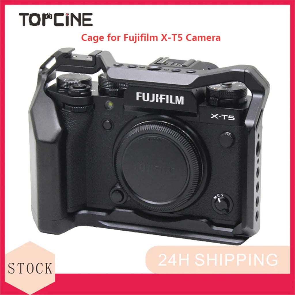 Topcine Camera Full Cage Compatible for Fujifilm X-T5 Camera, Aluminum Alloy Camera Rig for Fujifilm XT5. 3/8"-16 Locating Holes for ARRI, Included Cold Shoe  TOPCINE   