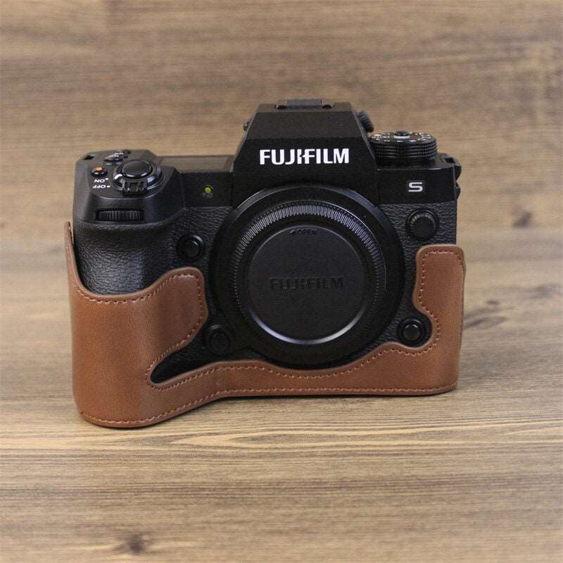 TOPCINE FUJIFILM X-H2S Leather Camera Half Base Body Case Cover Protector for Fujifilm Fuji XH2S Camera  TOPCINE   