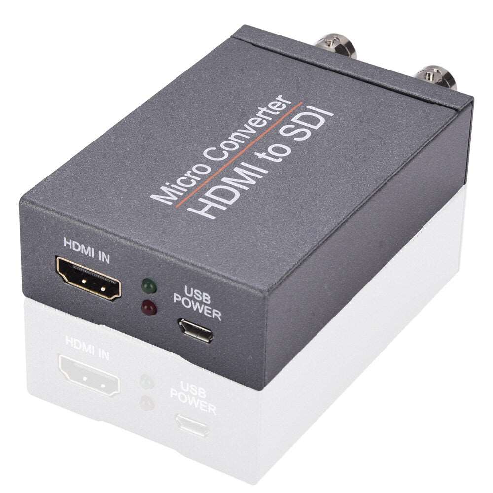 HD 3G Video Micro Converter SDI to HDMI+SDI Adapter ,HDMI in to Two SDI Output Mini 3G HD   SD-SDI Video Converter Adapter with Audio Embedder,Support 1080P 60Hz,Auto Format Detection   for Camera  TOPCINE   