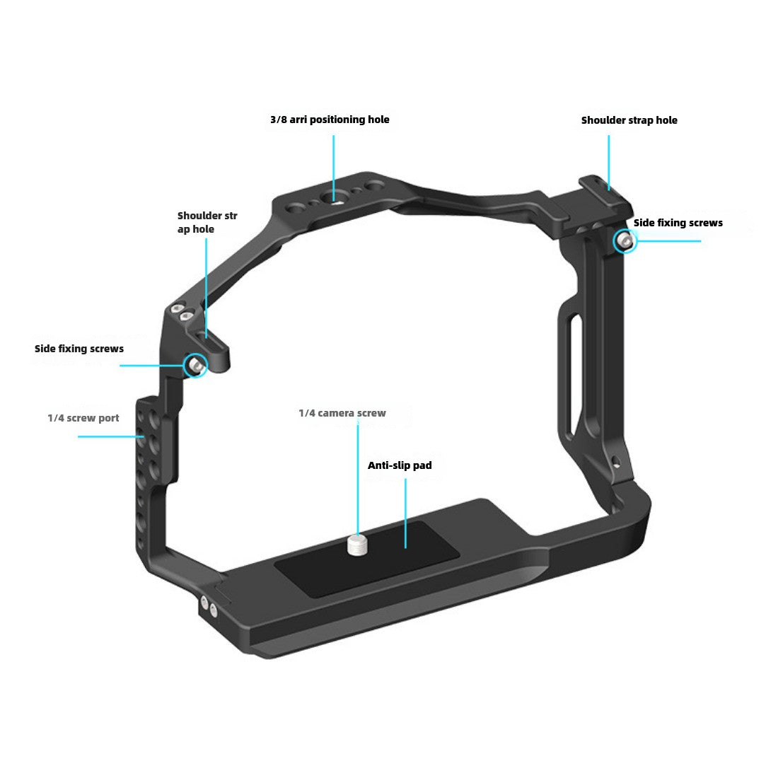 Topcine Z8 Camera Cage for Nikon Z8 Camera with 3/8“ Arri Locating and Cold Shoe Mount Extension for Microphone/ Light