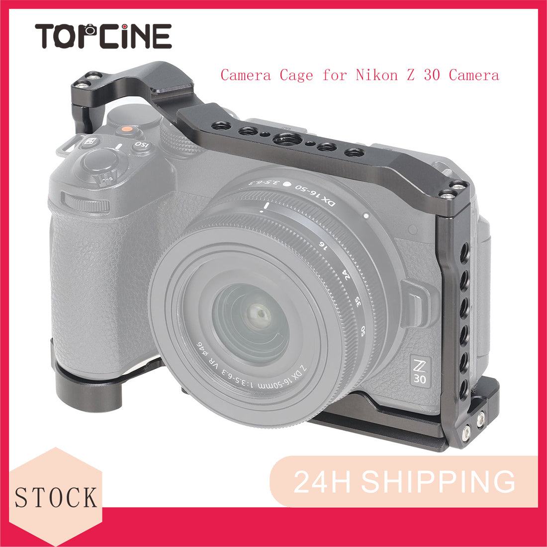 Topcine Z30 Camera Cage for Nikon Z30 Camera, with 3/8"-16 Locating Holes for ARRI and Cold Shoe Mount Extension for Microphone/ Light  TOPCINE   