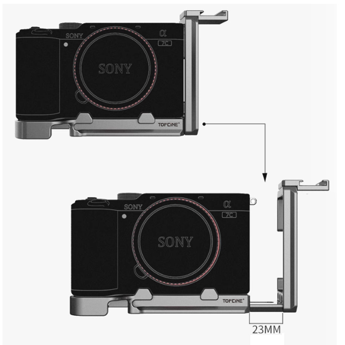 Topcine A7C L Bracket Plate for Sony Alpha 7C /Alpha 7C R /Alpha 7C II Camera,Horizontal and Vertical Shooting Quick Release Board  TOPCINE   