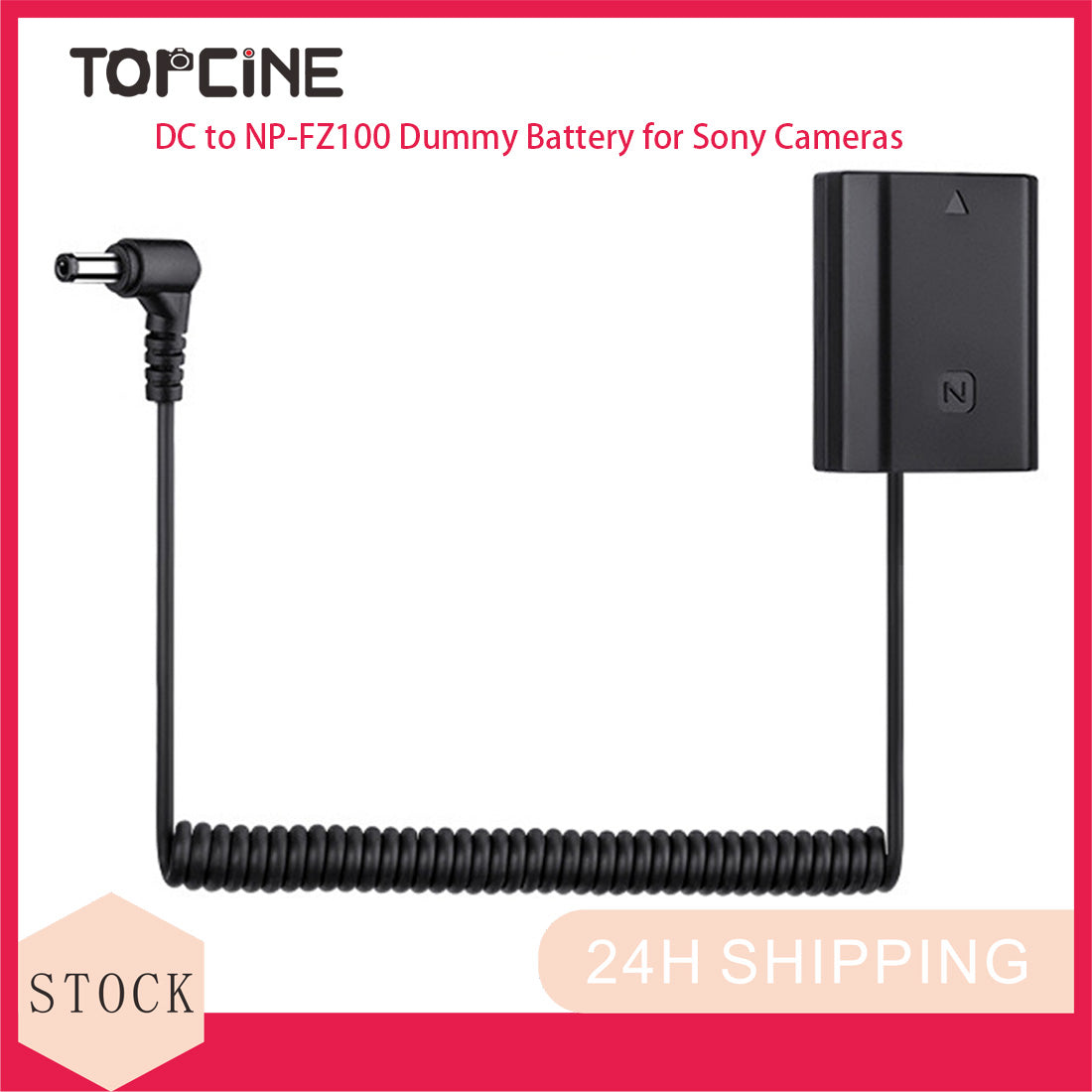 Topcine DC to NP-FZ100 Dummy Battery DC Coupler Kit for Sony A7SIII A7RM4 A7C A7C A6600 A7IV A1 FX3 A7R3 A7R IV A9 A9R A9S Cameras  TOPCINE   