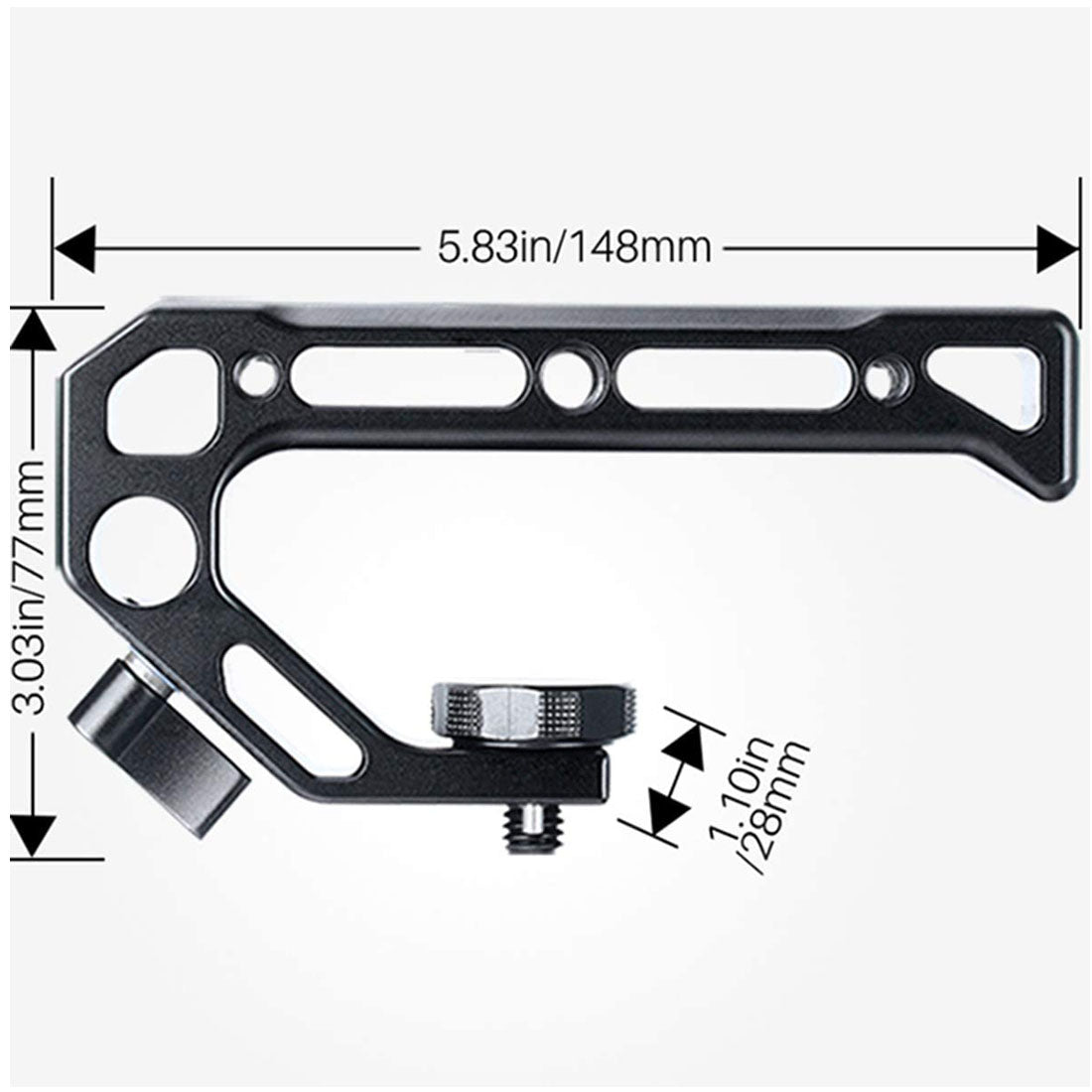 Topcine ARRI-Mount Top Handle with 15mm Rod Clamp and 3/8"-16 Locating Holes for ARRI, With 4 Cold Shoe Adapters to Mount DSLR Camera with Microphone/ LED Light/ Monitor handgrip TOPCINE   