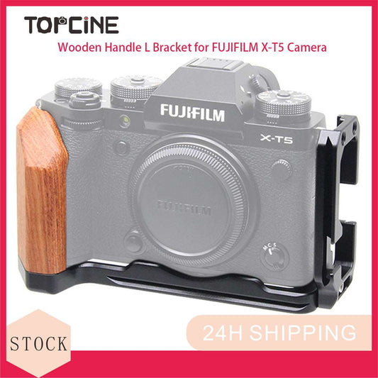 Topcine L-Shape Bracket Wooden Grip for FUJIFILM X-T5,Wooden Handle L Bracket Compatible Quick Release L Plate,Built-in wrench and Cold Shoe  TOPCINE   