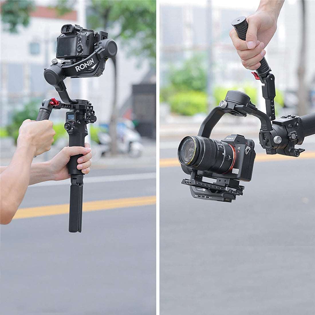 Topcine Gimbal Adjustable Handle Grip for DJI Ronin S/SC/RSC2, Stabilizer Handgrip Extension Bracket with Cold Shoe Mount 1/4 3/8 Threaded Holes for Video Light, Microphone, Monitor  TOPCINE   