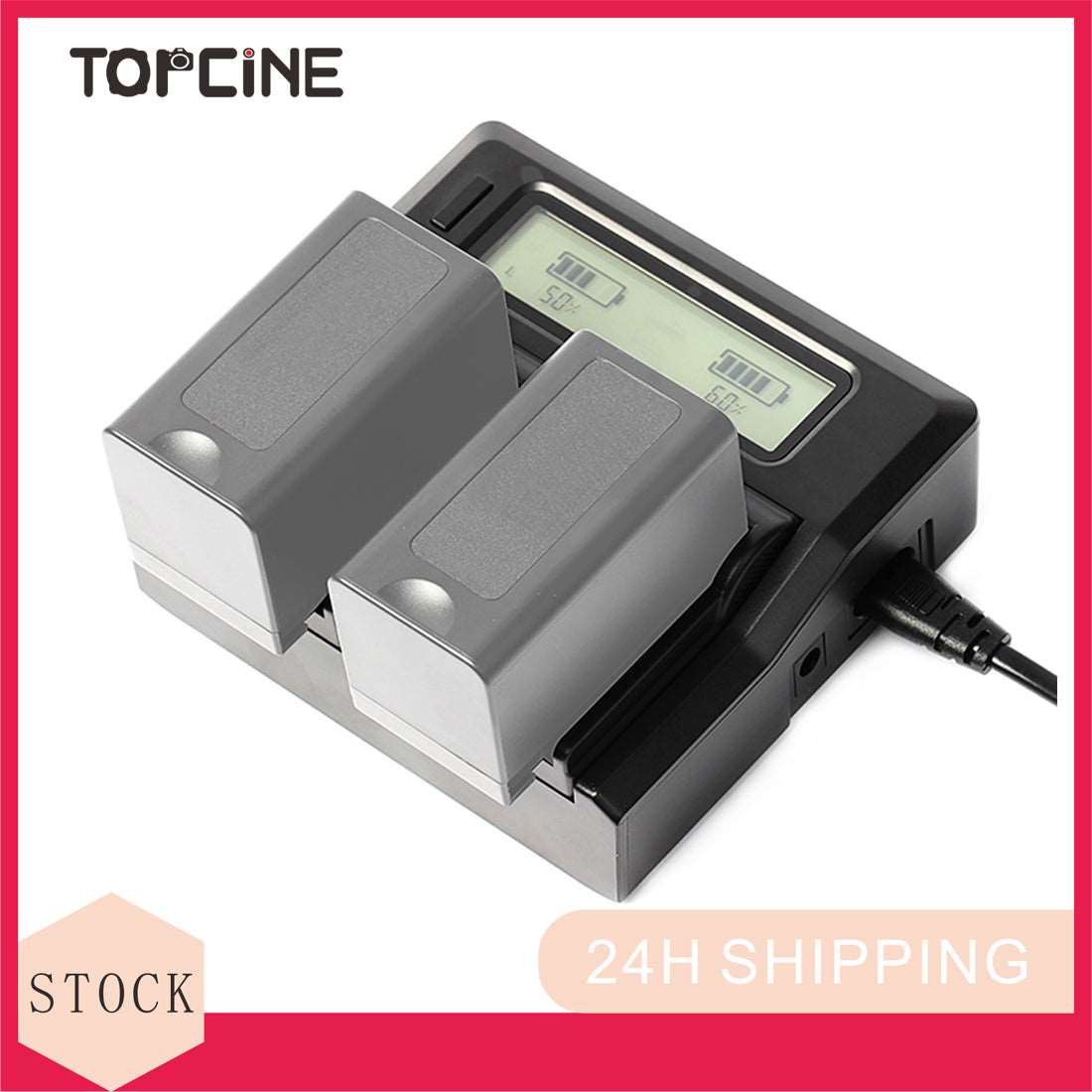 Topcine LCD Dual Channel Battery Charger for BP-915 BP-930 BP-945 BP-955 BP-970 BP-975 with USB Port  TOPCINE   