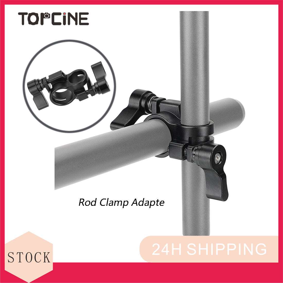 TOPCINE 90-Degree 15mm To 19mm Rod Clamp Adapter Perpendicular Railblock For DSLR Camera Cage Rig Shoulder Mount Pipe Clip Accessory  TOPCINE   