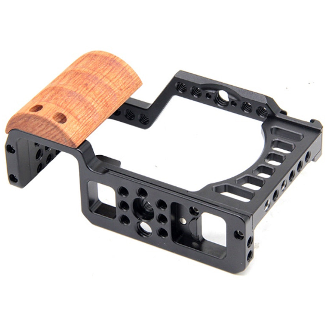 Topcine Camera Cage for Sony A7C, Vlogging Video Rig Stabilizer Accessories with Wooden Handle Grip, Cold Shoe, 1/4" Mounting Points and 3/8" Locating Hole  TOPCINE   