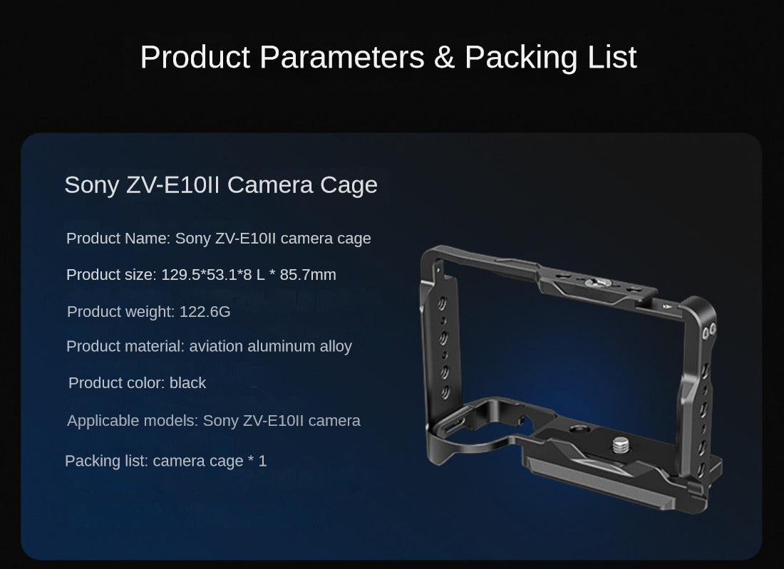 Topcine Camera Cage for Sony ZV-E10 II