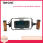 Topcine Universal Phone Metal Cage with 4 Cold Shoes and Multiple 1/4" Threaded Holes for Attaching Led Light, Microphone, Monitor