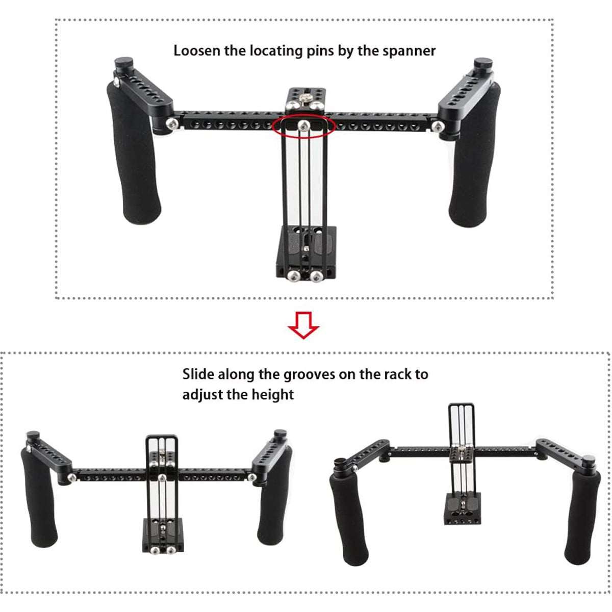 Topcine Director's Cage for Camera Monitors. Cage Fits to LCD Monitors from 5" to 7" Secure Support, Comfortable Handheld Shooting with Soft Dual Grip Handles  TOPCINE   