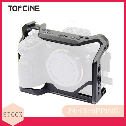 Topcine Full Camera Cage for Sony A7M4、A7R5、A7R4A、A7R4、A7S3、A1、A9Ⅱ/A7M3、A7R3、A9/A7M2、 A7R2、A7S2 Camera with 1/4 Inch 3/8 Inch Screw Holes and Cold Shoe Mount  TOPCINE   