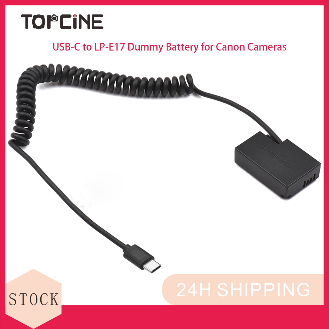 Topcine Type-C to LP-E17 Dummy Battery DR-E18 DC Coupler for Canon EOS R10 RP 77D 200D 250D 750D 760D 800D 850D Rebel T6i T6s T7i T8i DSLR Camera  TOPCINE   