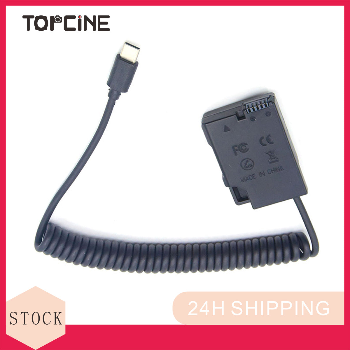 Topcine USB-C Power Adapter Cable with Decoded EP-5A EN-EL14 Dummy Battery Compatible with Nikon D3100 D3200 D3300 D3400 D3500 D5100 D5200 D5300 D5400 D5500 D5600 P7000 P7100 P7700 P7800 Camera  TOPCINE   