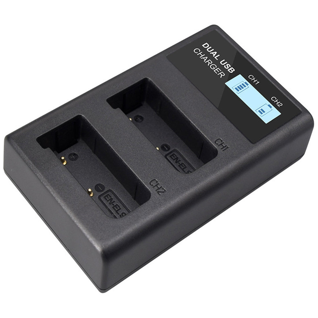 Topcine Dual Slot EN-EL9 Battery Charger, ENEL9 Fast Charger Compatible for Nikon EN-EL9, EN-EL9a, EN-EL9e Batteries and Nikon D40, D40x, D60, D5000, D3000 Digital SLR Cameras MH-23 Charger and More  TOPCINE   