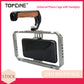 Topcine Universal Phone Metal Cage with 4 Cold Shoes and Multiple 1/4" Threaded Holes for Attaching Led Light, Microphone, Monitor