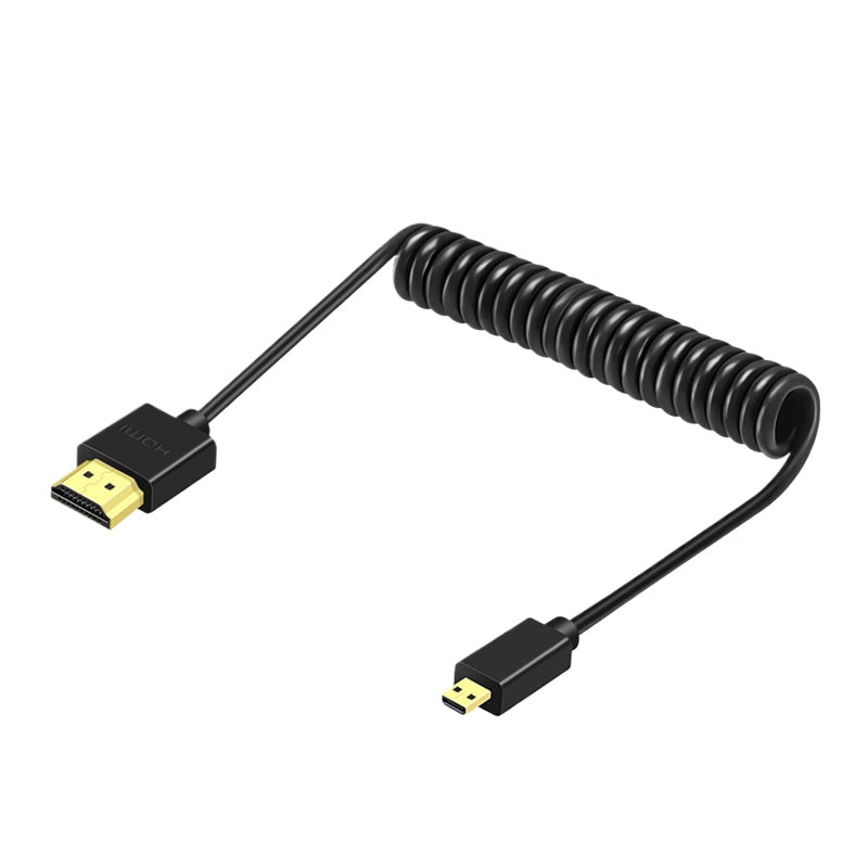 Topcine HDMI 2.0 4K 60P Cable Ultra Soft Cable Atomos HDMI Cable to Micro HDMI Coiled Short HDMI A to Mini HDMI