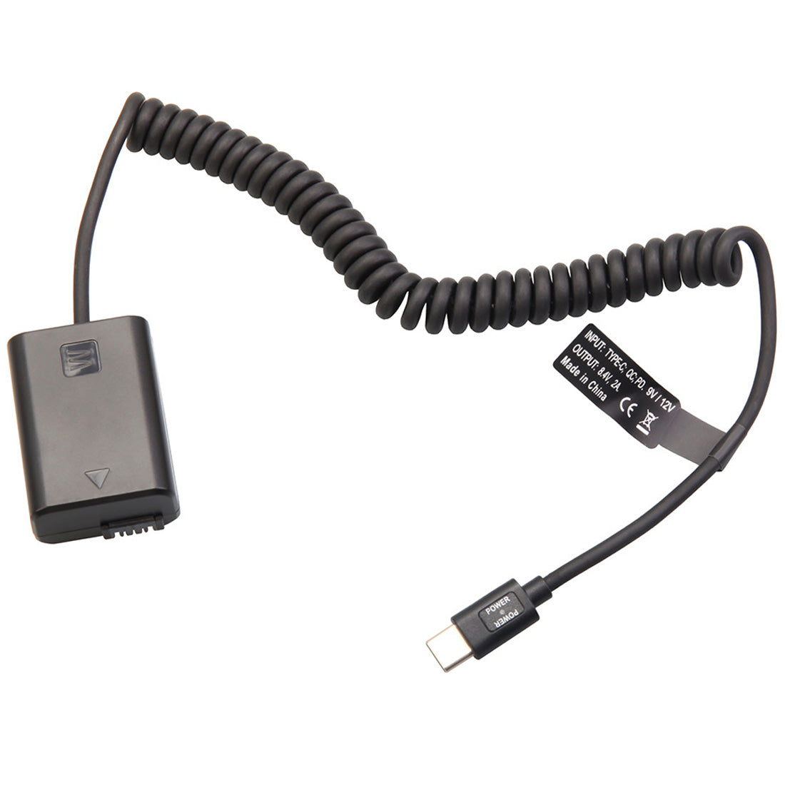 Topcine NP-FW50 Dummy Battery with USB-C(Type-C) PD Power Adapter Coiled Cable for Sony A7、A7R A7S A7M A7R2 A6500 A6400 A6300、A5100 A5000 A3000 ZV-E10 RX10 NEX3/5/7 A55Cameras  TOPCINE   