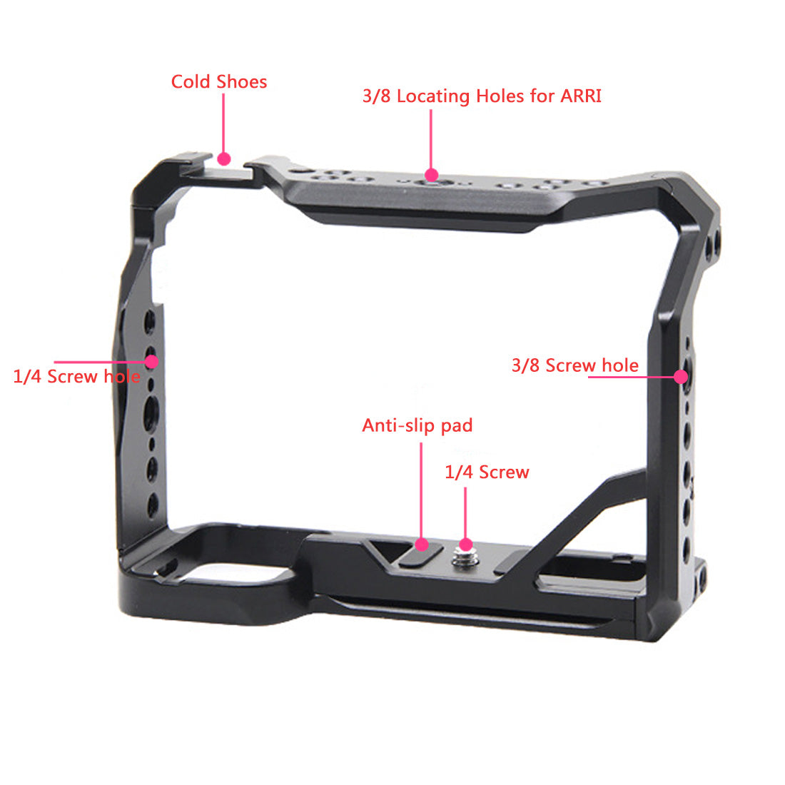 Topcine Full Camera Cage for Sony A7M4、A7R5、A7R4A、A7R4、A7S3、A1、A9Ⅱ/A7M3、A7R3、A9/A7M2、 A7R2、A7S2 Camera with 1/4 Inch 3/8 Inch Screw Holes and Cold Shoe Mount  TOPCINE   