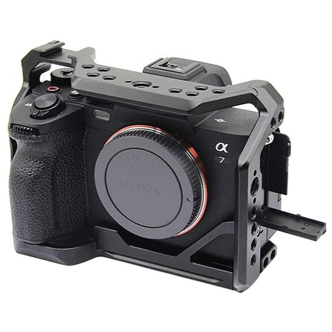 Topcine Full Camera Cage for Sony A7M4、A7R5、A7R4A、A7R4、A7S3、A1、A9Ⅱ/A7M3、A7R3、A9/A7M2、 A7R2、A7S2 Camera with 1/4 Inch 3/8 Inch Screw Holes and Cold Shoe Mount  TOPCINE   