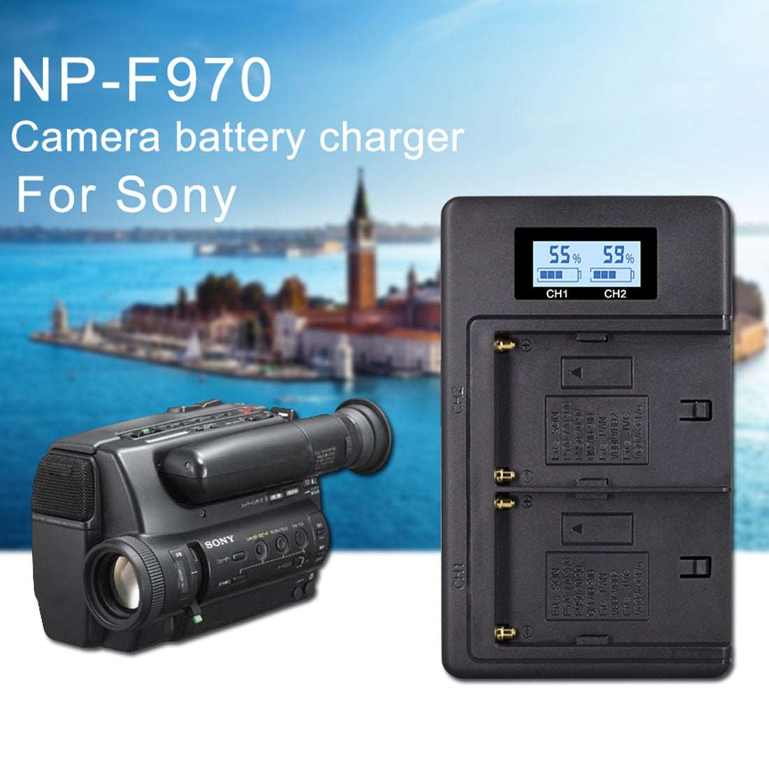 Topcine Dual Slot NP-F970 Battery Charger, NPF970 Fast Charger Compatible for Sony NP-F570 NP-F550 NP-F750 NP-F770 NP-F970 NP-F975 NP-F960 NP-F530 NP-F730 NP-F930 NP-F950 TR516 TR716 TR818 TR910 Etc. camera battery charger TOPCINE   