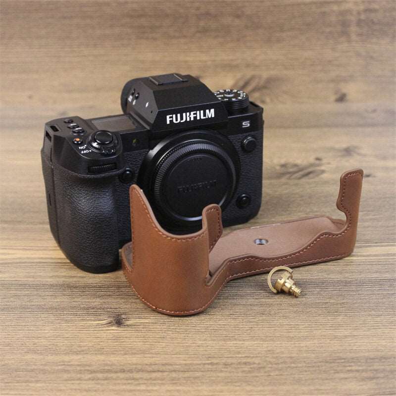 TOPCINE FUJIFILM X-H2S Leather Camera Half Base Body Case Cover Protector for Fujifilm Fuji XH2S Camera  TOPCINE   