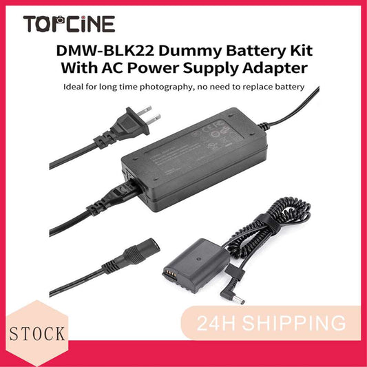 Topcine DMW-BLK22 with AC Adapter Power Supply Kit For Panasonic Lumix S5 GH5M2 Camera BLK22 Dummy Battery  TOPCINE   