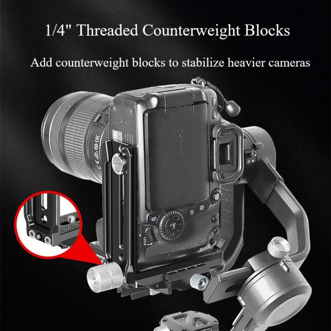 Camera Plate for DJI RS2 RS3 Quick Release L Plate for Vertical and Horizontal Shooting