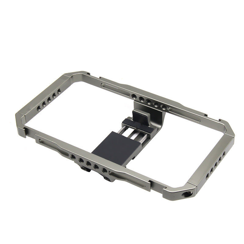 Topcine Universal Phone Metal Cage with 4 Cold Shoes and Multiple 1/4" Threaded Holes for Attaching Led Light, Microphone, Monitor