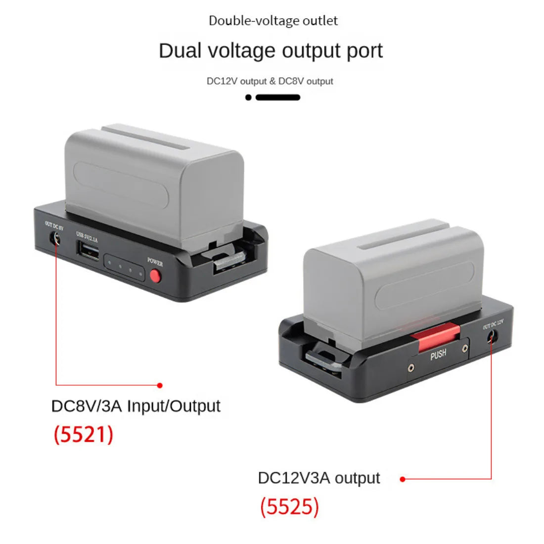 Topcine NP-F Battery Adapter Mount Plate with USB Port and Dual DC 12V 8V Outputs Compatible with BMPCC 4K 6K Pro Canon EOS R5 C Sony NP-F970 F960 F770 F750 F570 F550 Battery  TOPCINE   