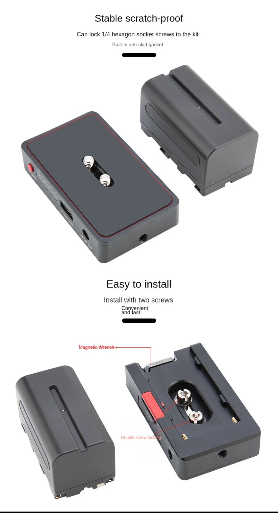 Topcine NP-F Battery Adapter Mount Plate with USB Port and Dual DC 12V 8V Outputs Compatible with BMPCC 4K 6K Pro Canon EOS R5 C Sony NP-F970 F960 F770 F750 F570 F550 Battery  TOPCINE   