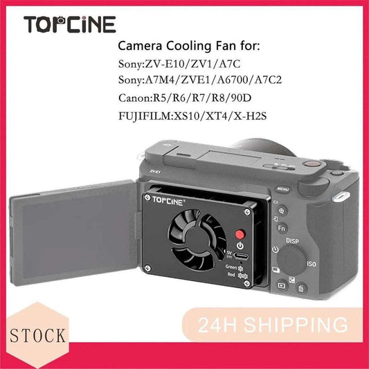 Topcine Camera Cooling Fan for Sony ZVE10 A7C A6700 A7C2 ZVE1 Canon R5 R6 R7 R8 90D Fuji XS10 XT4 XH2S Camera Heat Dissipator  TOPCINE   