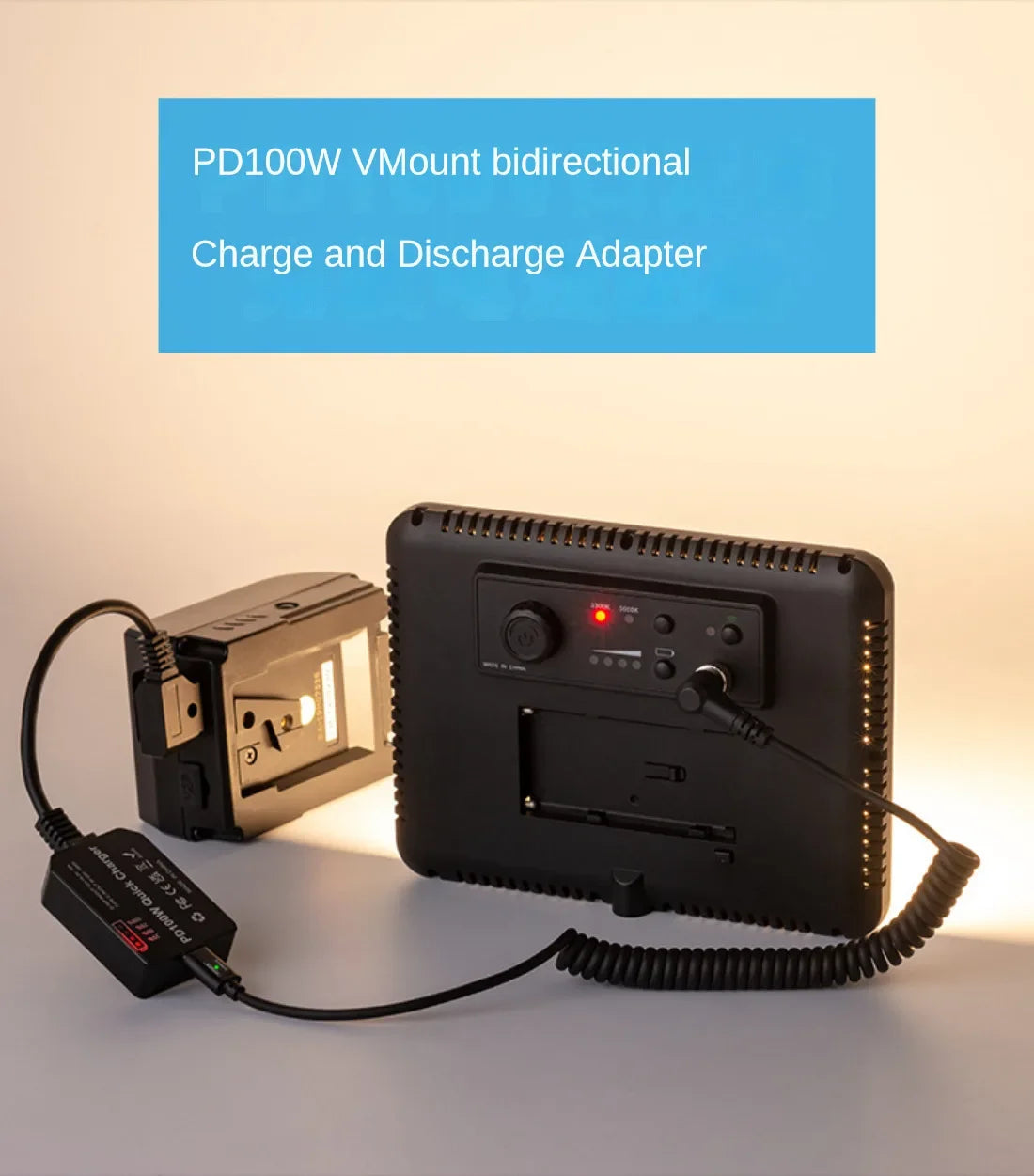 Topcine V Mount Battery Fast Charger Cable PD100W Fast Charging D-TAP to USB-C Adapter