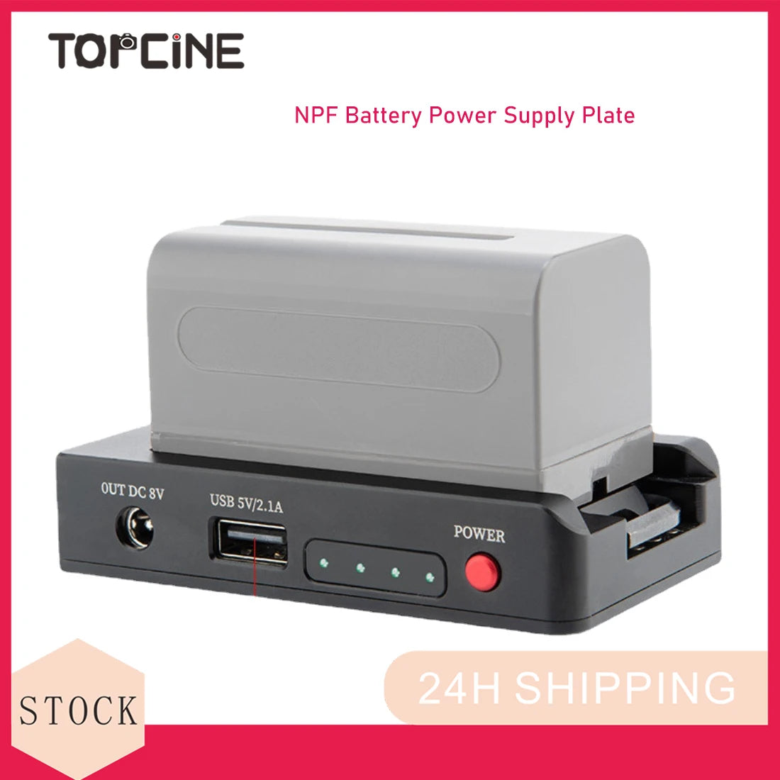 Topcine NP-F Battery Adapter Mount Plate with USB Port and Dual DC 12V 8V Outputs Compatible with BMPCC 4K 6K Pro Canon EOS R5 C Sony NP-F970 F960 F770 F750 F570 F550 Battery  TOPCINE   