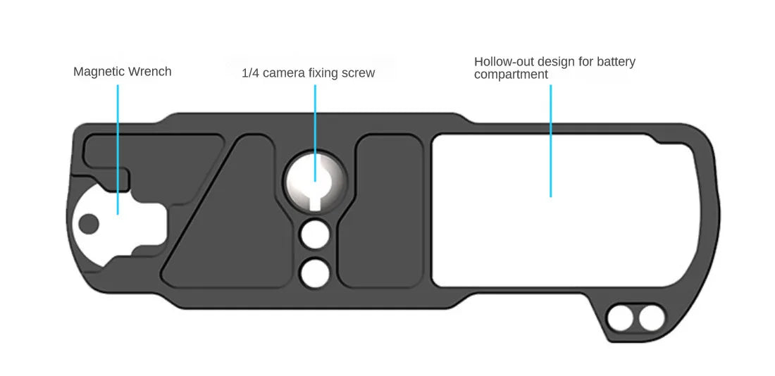 Topcinc Camera Arca Quick Release Plate with Wooden Handgrip for Panasonic Lumix S9 L Plate with Wood Handle Aluminum Half Cage  TOPCINE   