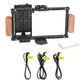 Topcine Director's Cage for Camera Monitors. Cage Fits to LCD 7" Monitors, Comfortable Handheld Shooting with wooden Dual Grip Handles,with Battery Mounting Option  TOPCINE   