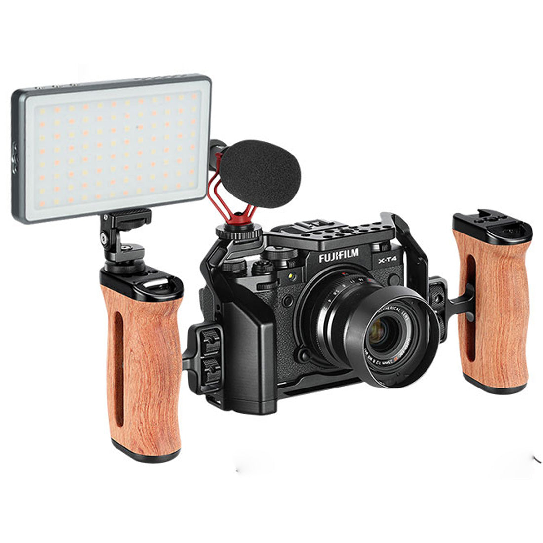 Universal Camera Cage Side Wooden Handle Compatible with DSLR Camera Cage,for Video Cage Rig Video-graphy Accessories Mobile Filming Hold Bracket handgrip TOPCINE   