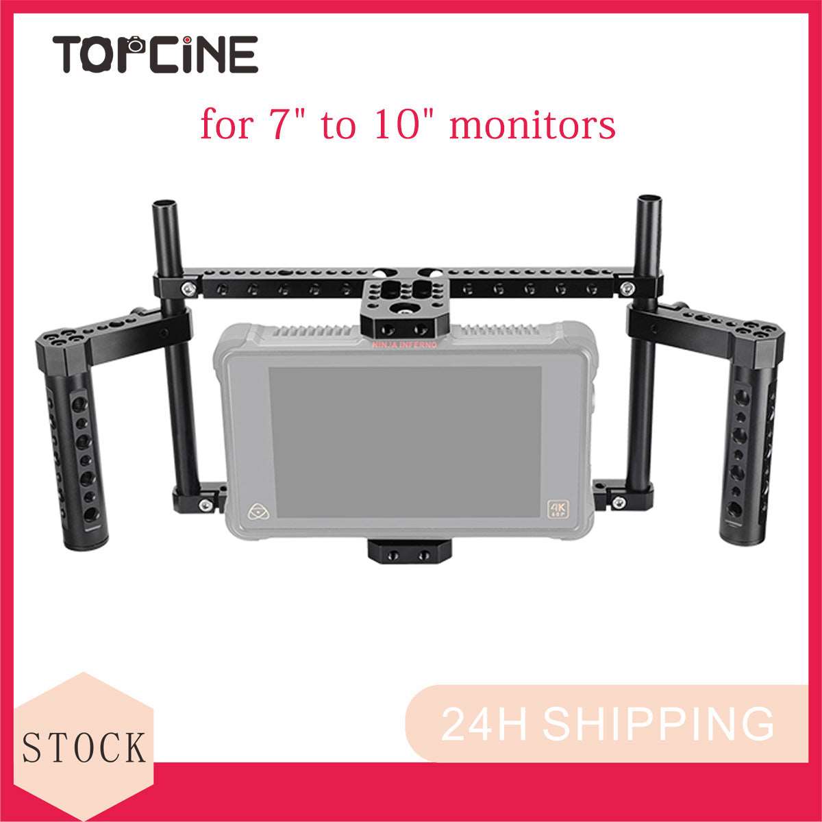 Topcine Director's Cage for Camera Monitors. Cage Fits to LCD Monitors from 7" to 10" Secure Support, Comfortable Handheld Shooting with Dual Grip Handles  TOPCINE   