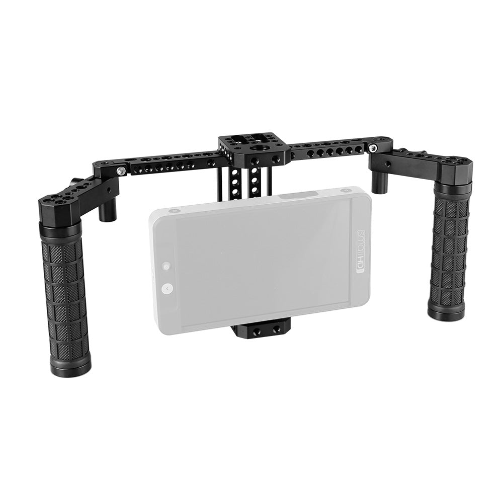 Director's Cage for Camera Monitors. Adjustable 7" Monitor Cage Rig With Dual Rubber Handles & Support Bracket Accessory for SmallHD 700 Series  TOPCINE   