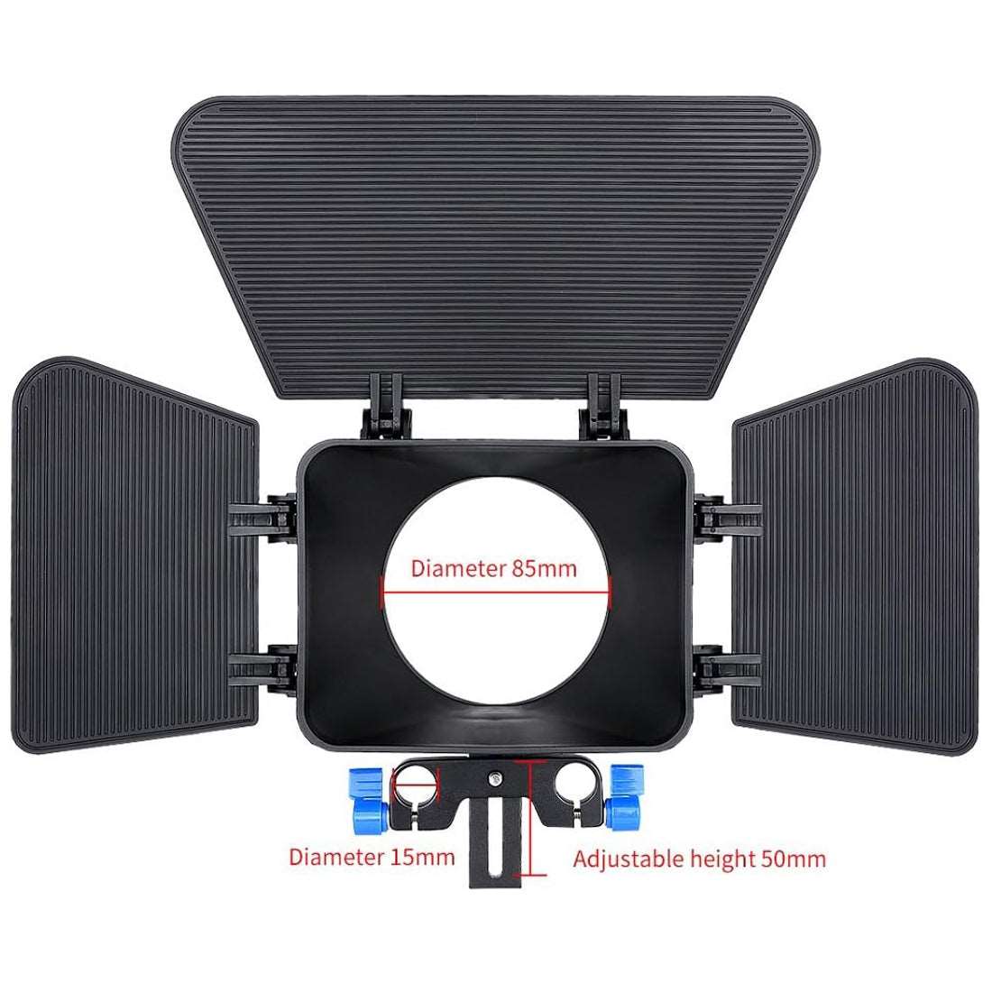 Topcine Matte Box for 15mm Standard Rail Rods for Canon Sony Panasonic Nikon Fujifilm Olympus Cameras Camcorder Lenses Diameter Less Than 85mm with Height Adjustable for Different Camera Lenses  TOPCINE   