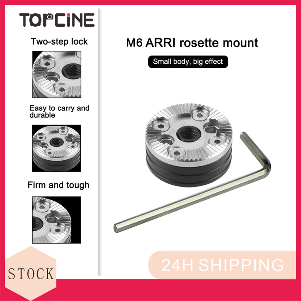 Topcine M6 ARRI Rosette Mount Adapter Applicable for DSLR Camera Cage,Handle, Wooden Handgrip, Rig Rail Handle Photography Accessories  TOPCINE   