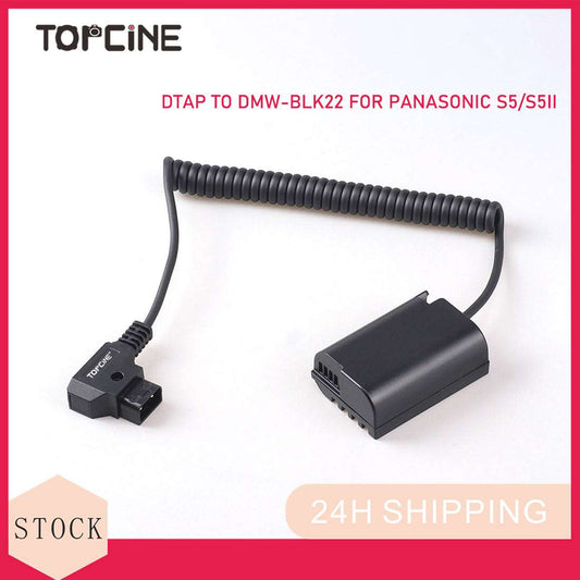 Topcine D-Tap to DMW-BLK22 Dummy Battery Power Adapter for Panasonic Lumix S5 GH6 LUMIX S5II DC-S5 DC-S5K DC-S5GK GH5 II GH6 DMW-BGS5 Cameras  TOPCINE   