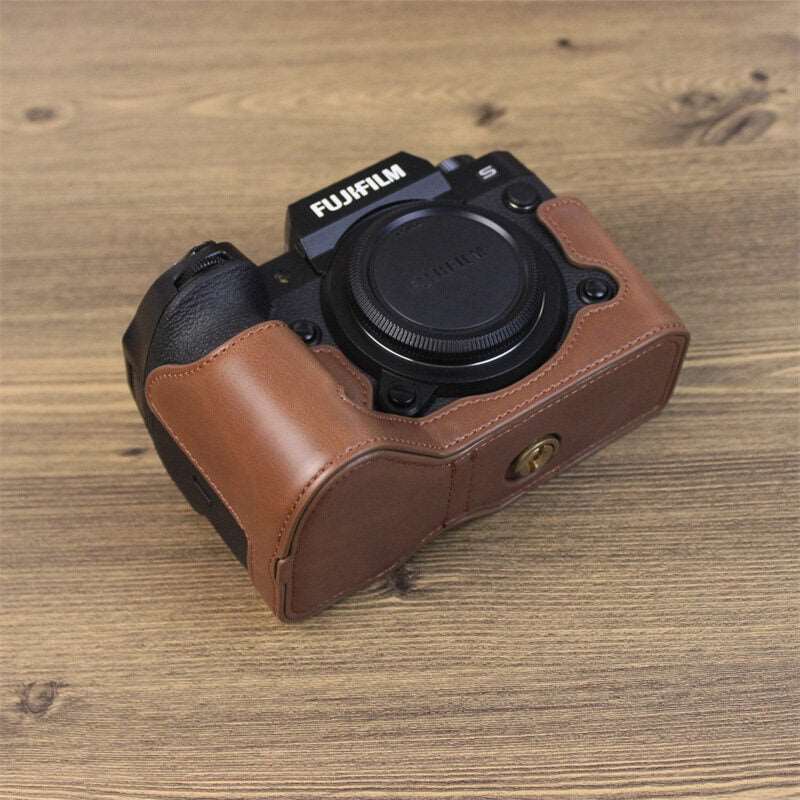 TOPCINE FUJIFILM X-H2S Leather Camera Half Base Body Case Cover Protector for Fujifilm Fuji XH2S Camera  TOPCINE   